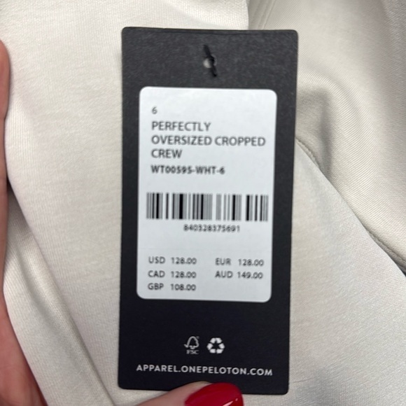 NEW w/ TAGS lululemon x Peloton Softstreme Perfectly Oversized Cropped Crew Sz 6 - Picture 7 of 11